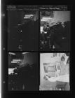 Man on phone; Women with record player (4 Negatives) (October 10, 1957) [Sleeve 20, Folder a, Box 13]